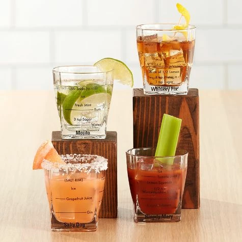 Set Of 4 Bartending Glasses