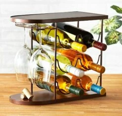 Wine Bottle And Glass Storage Holder