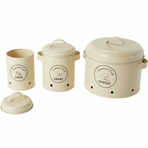 Set Of 3 Farmhouse Produce Canisters - Image 2