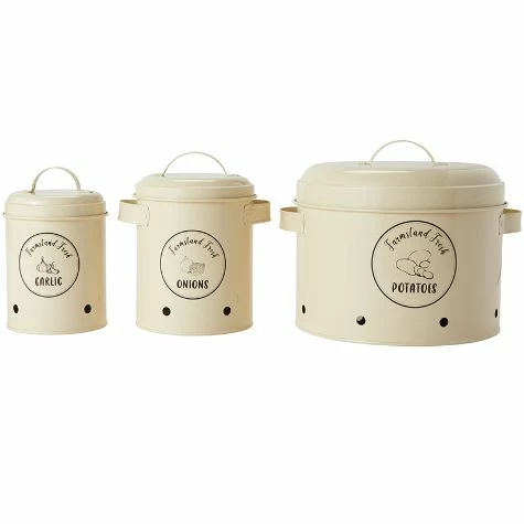 Set Of 3 Farmhouse Produce Canisters - Image 3