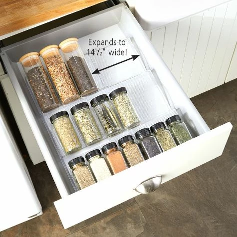In-Drawer Expandable Spice Rack
