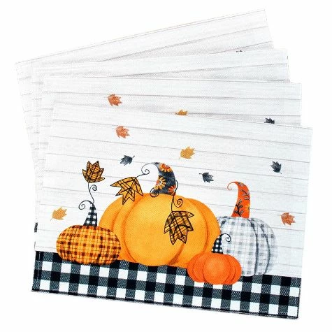Plaid Pumpkin Table Runner Or Placemats - Image 2