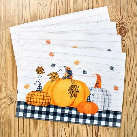 Plaid Pumpkin Table Runner Or Placemats - Image 3