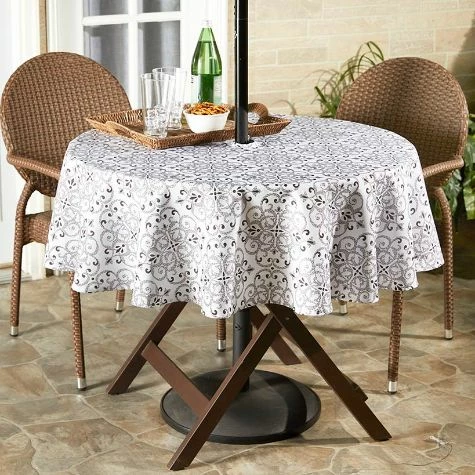 Zippered Outdoor Umbrella Hole Tablecloths - Image 3