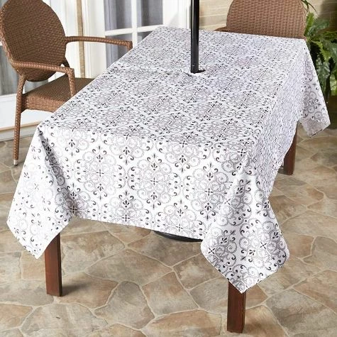 Zippered Outdoor Umbrella Hole Tablecloths - Image 9