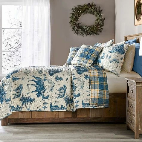 Lodge Toile Quilted Bedding Ensemble - Image 2