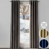 Solid Faux Silk Blackout Curtains