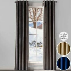 Solid Faux Silk Blackout Curtains