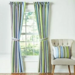 Aidan Stripe Window Curtain Or Accent Pillows