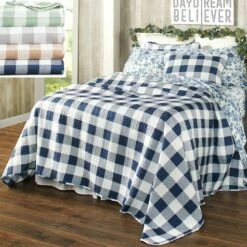 Buffalo Check Quilted Bedspreads Or Shams