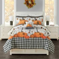 Plaid Pumpkin Bedroom Ensemble