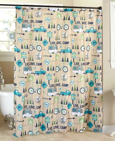 Live Love Camp Shower Curtain Or Rug - Image 2