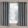 Solid Faux Silk Short Panel Blackout Curtain