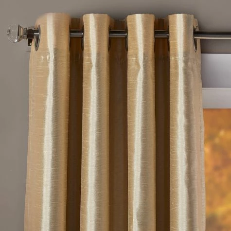 Solid Faux Silk Short Panel Blackout Curtain - Image 2