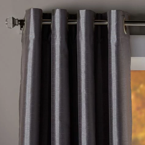 Solid Faux Silk Short Panel Blackout Curtain - Image 6