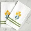 Set Of 2 Scalloped Floral Bath Towels