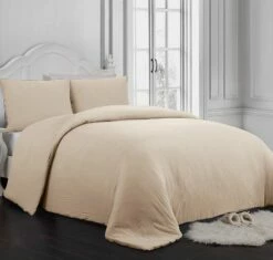 Solid Enzyme Washed Comforter Set