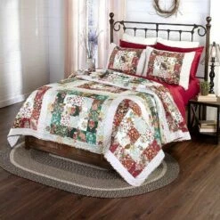 Oversized Floral Patch Quilt Set