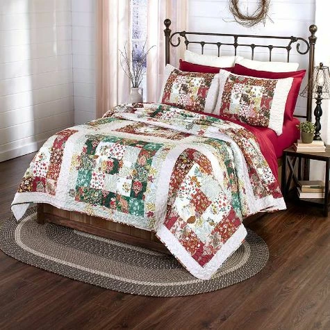 Oversized Floral Patch Quilt Set