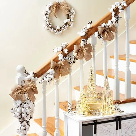 Country Cotton Boll Decor