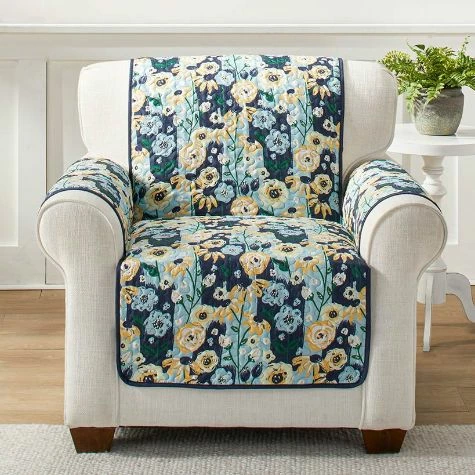 Blue & Yellow Floral Furniture Covers - Image 3