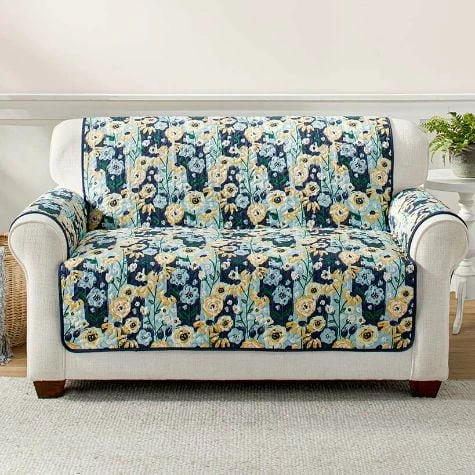 Blue & Yellow Floral Furniture Covers - Image 4