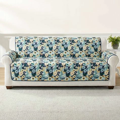 Blue & Yellow Floral Furniture Covers - Image 5
