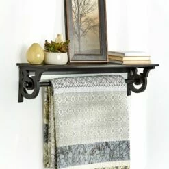 Wall-Mounted Quilt Rack With Shelf