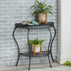 Half-Moon Metal Console Table