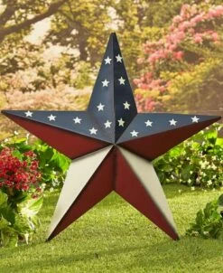 24" Americana Metal Barn Star Decor