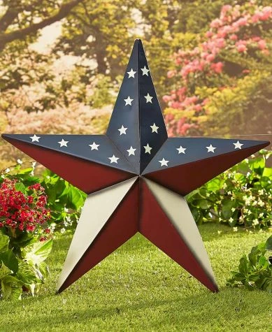 24" Americana Metal Barn Star Decor
