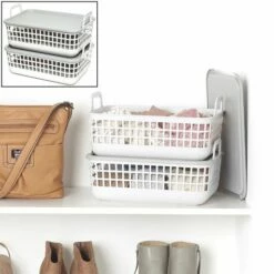 Sets Of 2 Stackable Baskets With Lids