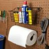 Wall Wire Basket With Paper Towel Holder