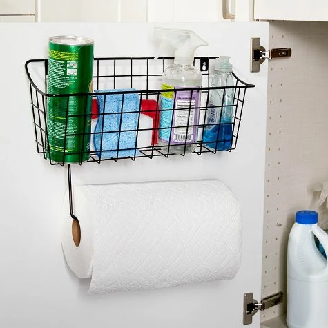 Wall Wire Basket With Paper Towel Holder - Image 2