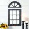 Distressed Wood Windowpane Or Arch Mirrors