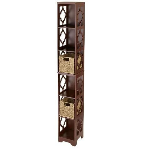 Slim Decorative Shelving Unit Or Set Of 2 Baskets - Image 6