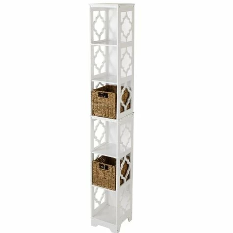 Slim Decorative Shelving Unit Or Set Of 2 Baskets - Image 9