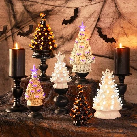 2022 Retro Lighted Halloween Trees