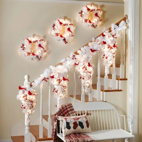 Lighted Snowy Cardinal Holiday Decor