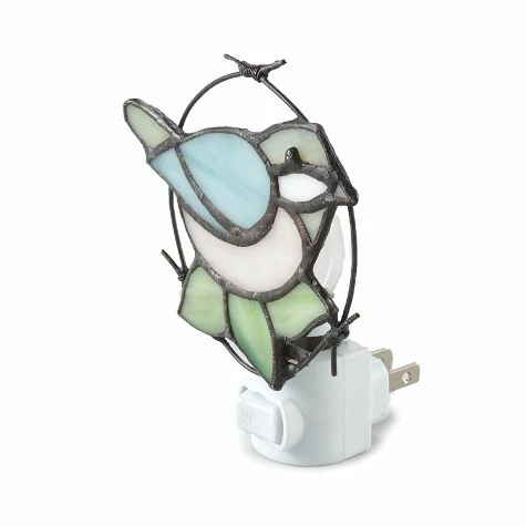 Bird Accent Vintage-Style Stained Glass Night Light - Image 3