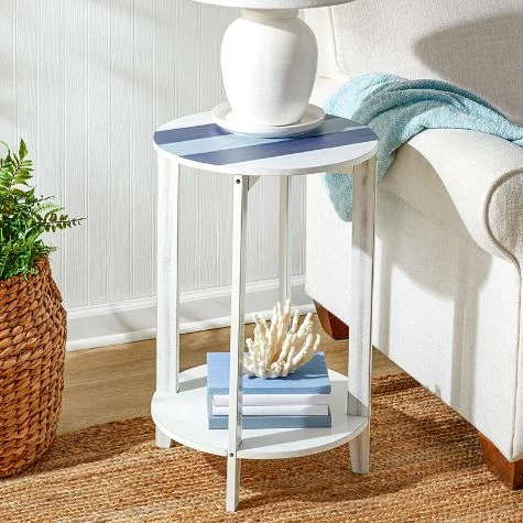 End Table With Nautical Stripes