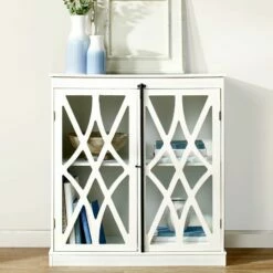 Whitewashed 2-Door Cabinet