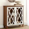 Whitewashed Wooden 2-Door Cabinet