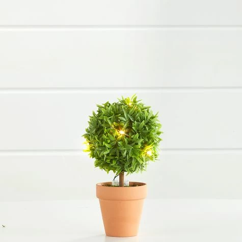 Lighted Faux Boxwood Topiaries Or Wreath - Image 4
