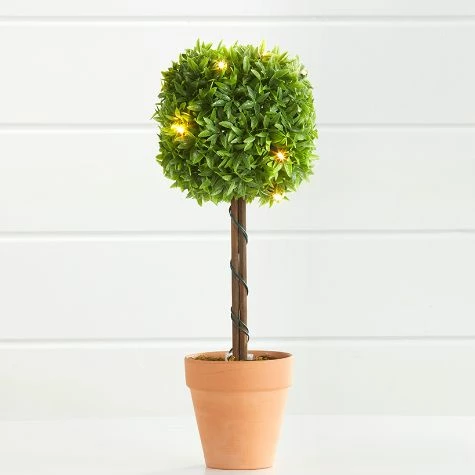 Lighted Faux Boxwood Topiaries Or Wreath - Image 6
