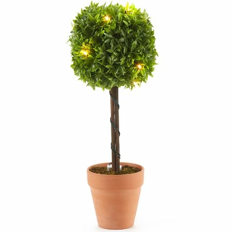 Lighted Faux Boxwood Topiaries Or Wreath - Image 9