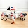 Set Of 4 Patriotic Farm Animal Figurines