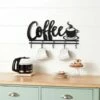 Coffee Wall Sign With Hooks