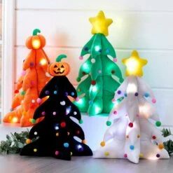 Lighted Plush Retro Trees
