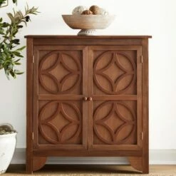 2-Door Cabinet With Circle Design